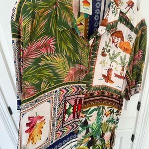 FARM Rio Mixed Scarf jumpsuit (Size L)